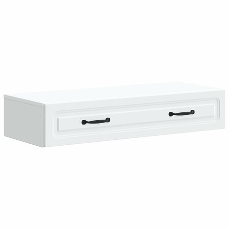 Wandmontage Zijtafel Wit 87,5 x 34,5 x 17 cm Bewerkt hout 2