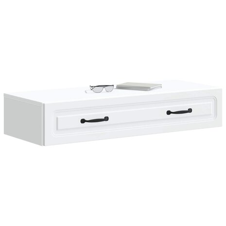 Wandmontage Zijtafel Wit 87,5 x 34,5 x 17 cm Bewerkt hout 3