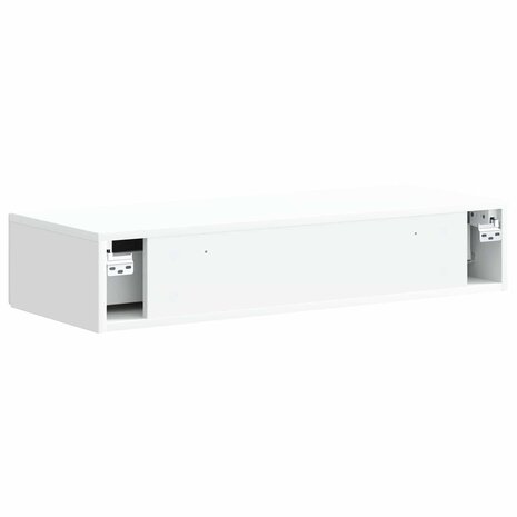 Wandmontage Zijtafel Wit 87,5 x 34,5 x 17 cm Bewerkt hout 7