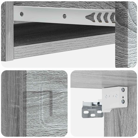 Wandmontage Zijtafel Grijs sonoma 87,5 x 34,5 x 17 cm 8