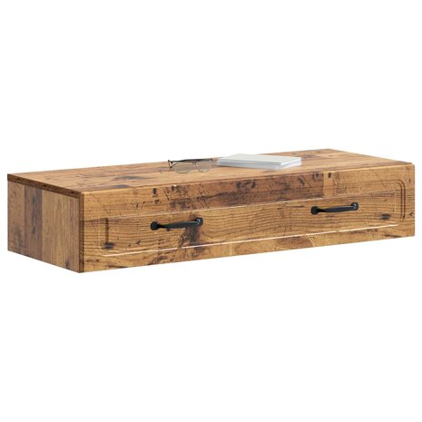 Wandmontage Zijtafel Oud hout 87,5 x 34,5 x 17 cm Bewerkt hout 3