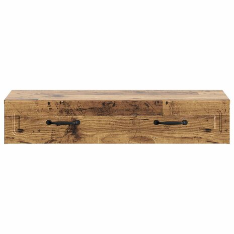 Wandmontage Zijtafel Oud hout 87,5 x 34,5 x 17 cm Bewerkt hout 5