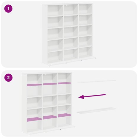 Cd-kast Wit 96 x 23,5 x 97,5 cm Bewerkt hout 8