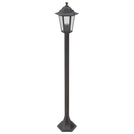 Paalverlichting voor tuin E27 110 cm aluminium brons 6 st 2