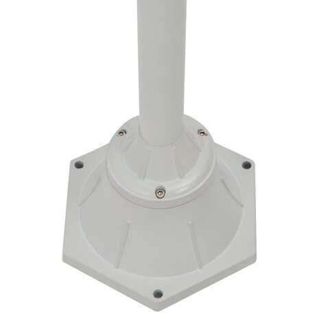 Paalverlichting tuin E27 220 cm aluminium wit 2-delig 4