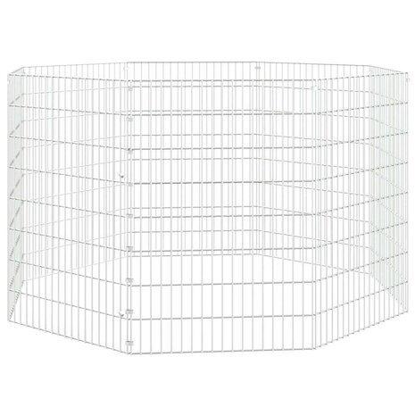 Dierenverblijf 8 panelen 54x80 cm gegalvaniseerd ijzer 2