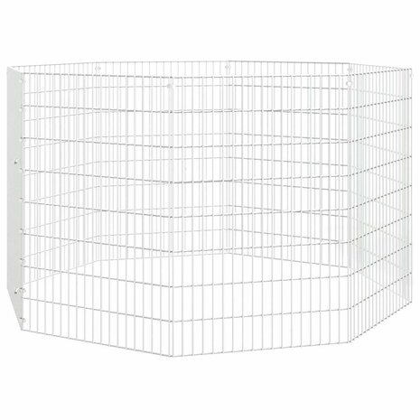 Dierenverblijf 8 panelen 54x80 cm gegalvaniseerd ijzer 3