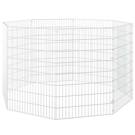 Dierenverblijf 8 panelen 54x80 cm gegalvaniseerd ijzer 4