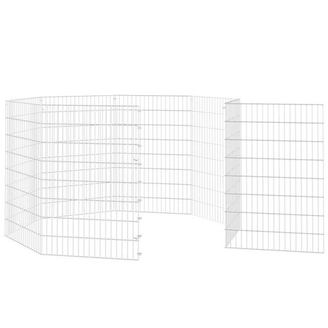 Dierenverblijf 8 panelen 54x80 cm gegalvaniseerd ijzer 5
