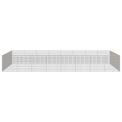 Dierenverblijf 24 panelen 54x60 cm gegalvaniseerd ijzer 4