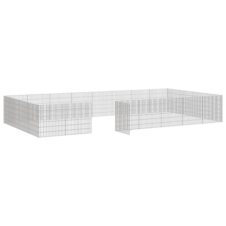 Dierenverblijf 24 panelen 54x60 cm gegalvaniseerd ijzer 6