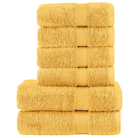 6-delige Handdoekenset SOLUND 600 g/m&sup2; goudkleurig 1