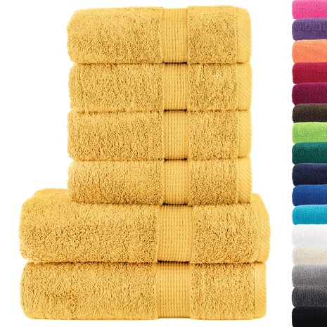6-delige Handdoekenset SOLUND 600 g/m&sup2; goudkleurig 2