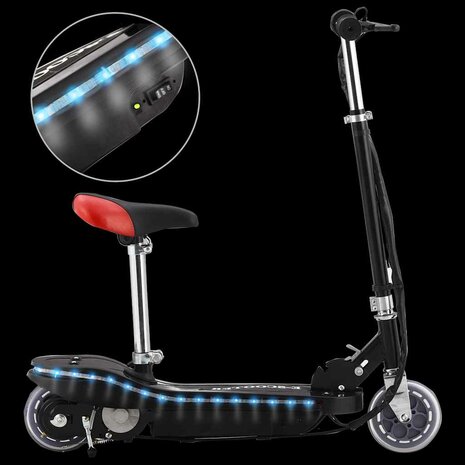 Kinderstep met zadel en LED 120 W zwart 2