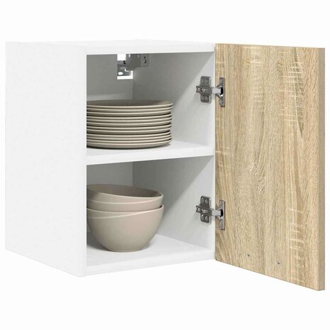 Hangkast Sonoma Eik en Wit 30 x 31 x 40 cm Bewerkt hout 3