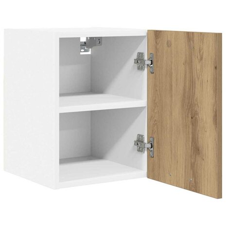 Hangkast Ambachtelijke Eik en Wit 30 x 31 x 40 cm Bewerkt hout 5