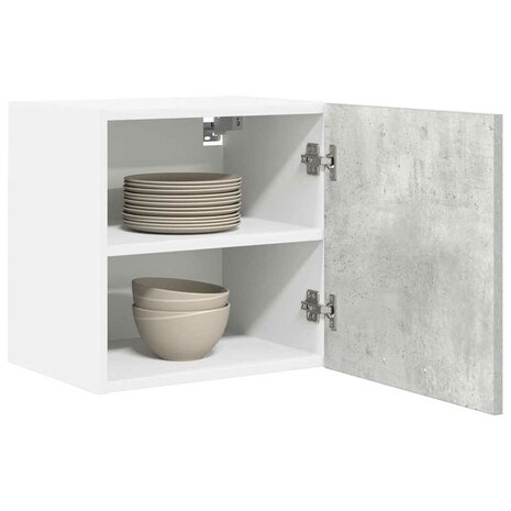 Hangkast Beton Grijs en Wit 40 x 31 x 40 cm Bewerkt hout 3