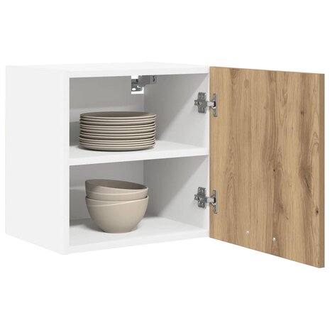 Hangkast Ambachtelijke Eik en Wit 40 x 31 x 40 cm Bewerkt hout 3