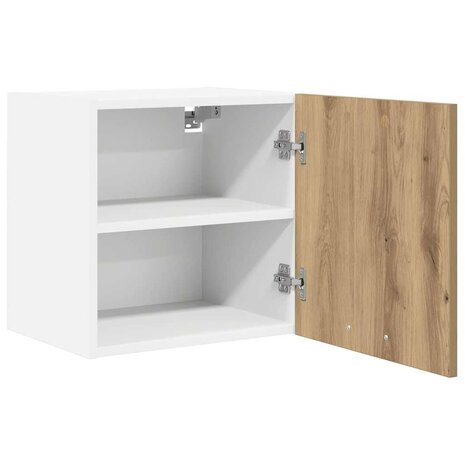 Hangkast Ambachtelijke Eik en Wit 40 x 31 x 40 cm Bewerkt hout 5