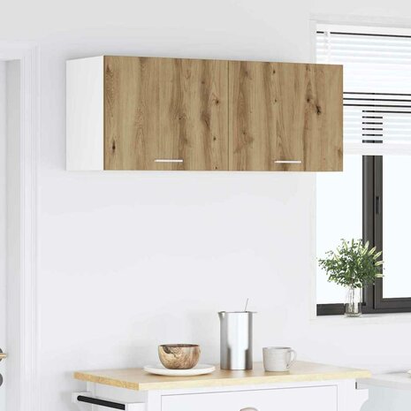 Hangkast Ambachtelijke Eik en Wit 50 x 31 x 40 cm Bewerkt hout 4
