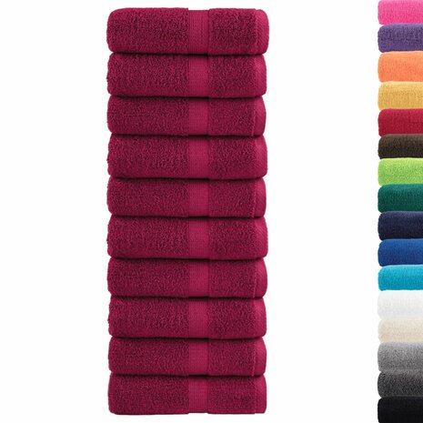 Premium washandjes SOLUND 10 stuks bordeaux 30x30 cm 600 g/m&sup2; 2