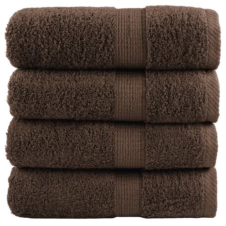 Premium washandjes SOLUND 4 stuks bruin 30x30 cm 600 g/m&sup2; 1