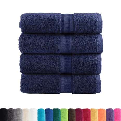Premium washandjes SOLUND 4 stuks marineblauw 30x30 cm 600 g/m&sup2; 2