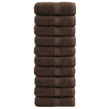 Premium washandjes SOLUND 10 stuks bruin 30x30 cm 600 g/m&sup2; 1