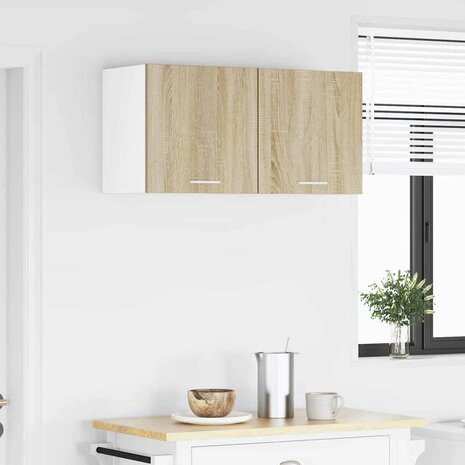 Hangkast Sonoma Eik en Wit 40 x 31 x 40 cm Bewerkt hout 4