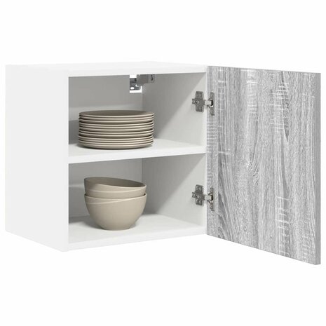 Hangkast Grijs Sonoma en Wit 40 x 31 x 40 cm Bewerkt hout 3