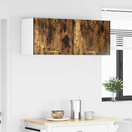 Hangkast Gerookte Eik en Wit 50 x 31 x 40 cm Bewerkt hout 4