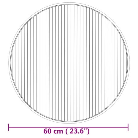 Vloerkleed rond 60 cm bamboe naturel 8
