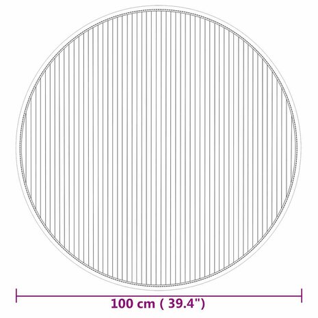 Vloerkleed rond 100 cm bamboe naturel 8