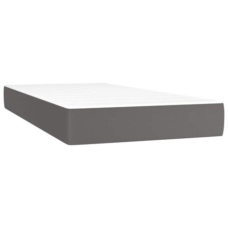 Pocketveringmatras medium 90x200x20 cm kunstleer grijs 2