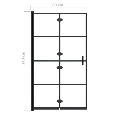 Douchewand inklapbaar 80x140 cm zwart 9