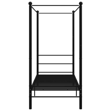 Hemelbedframe metaal zwart 90x200 cm 3