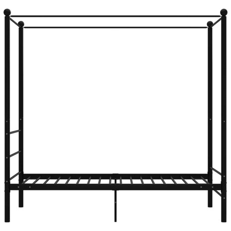 Hemelbedframe metaal zwart 90x200 cm 4
