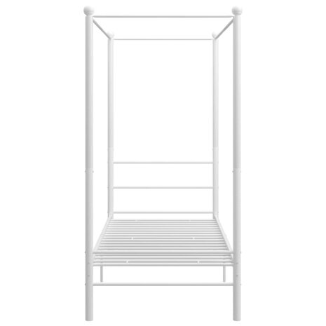 Hemelbedframe metaal wit 90x200 cm 3