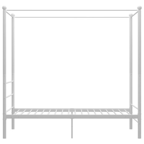 Hemelbedframe metaal wit 90x200 cm 4