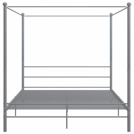 Hemelbedframe metaal grijs 200x200 cm  3