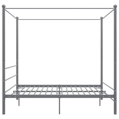 Hemelbedframe metaal grijs 200x200 cm  4