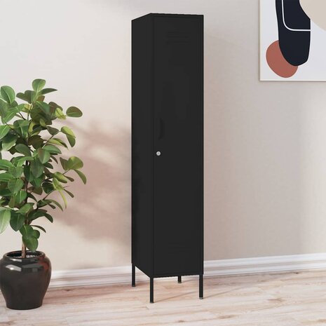 Lockerkast 35x46x180 cm staal zwart 1