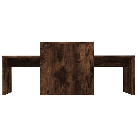 Salontafelset 100x48x40 cm bewerkt hout gerookt eikenkleurig 4