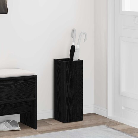 Paraplustandaard Zwart Eiken 20 x 20 x 55,5 cm Bewerkt hout 1