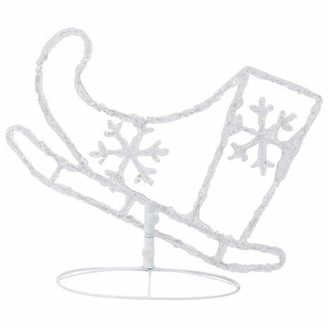Kerstdecoratie rendieren en slee 260x21x87 cm acryl warmwit 7