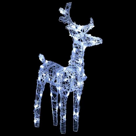 Kerstrendieren 2 st 80 LED's acryl koudwit 4