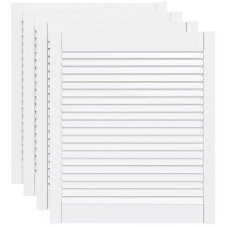 Kastdeuren met lamellen 4 st 69x59,4 cm massief grenenhout wit 2