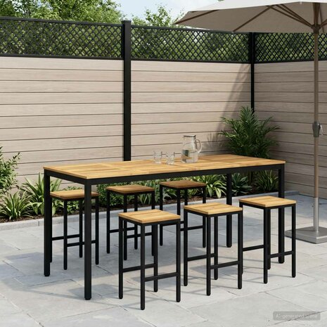 Tuin Bartafel Wit en zwart 196 x 80,5 x 105 cm 1