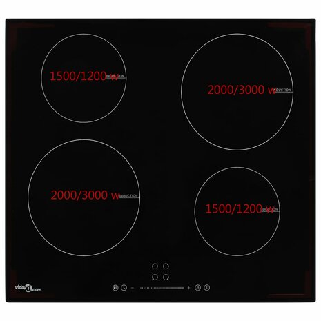 Inductiekookplaat met 4 kookzones aanraakbediening 7000 W glas 2