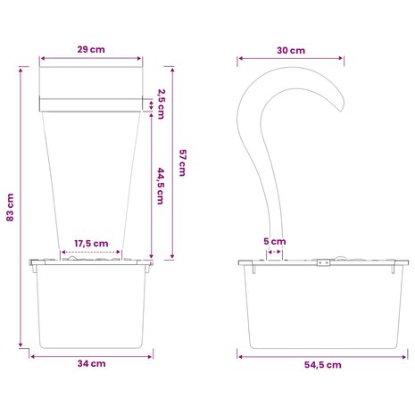 Tuinwaterval Roestvrij staal 304 54,5 x 34 x 83 cm zilver 8